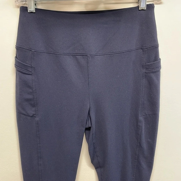 T by Talbots High Waist Legging Navy Blue Slash Pockets SP - Picture 2 of 15